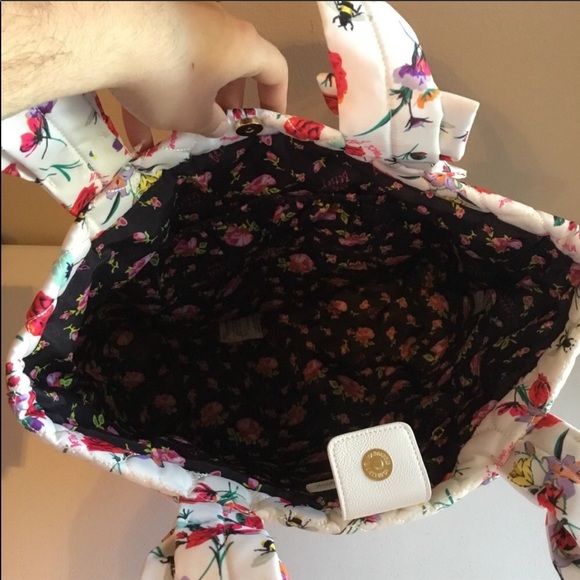 Betsey Johnson Floral Nylon Tote with Snap Closure - Picture 4 of 5